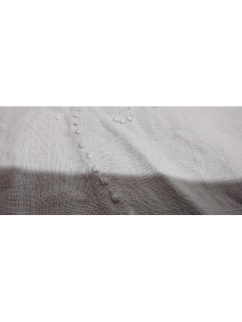 Vintage 9.5 Round Circle White Placemat Linen Bow Eyelet Fine Cotton Scalloped